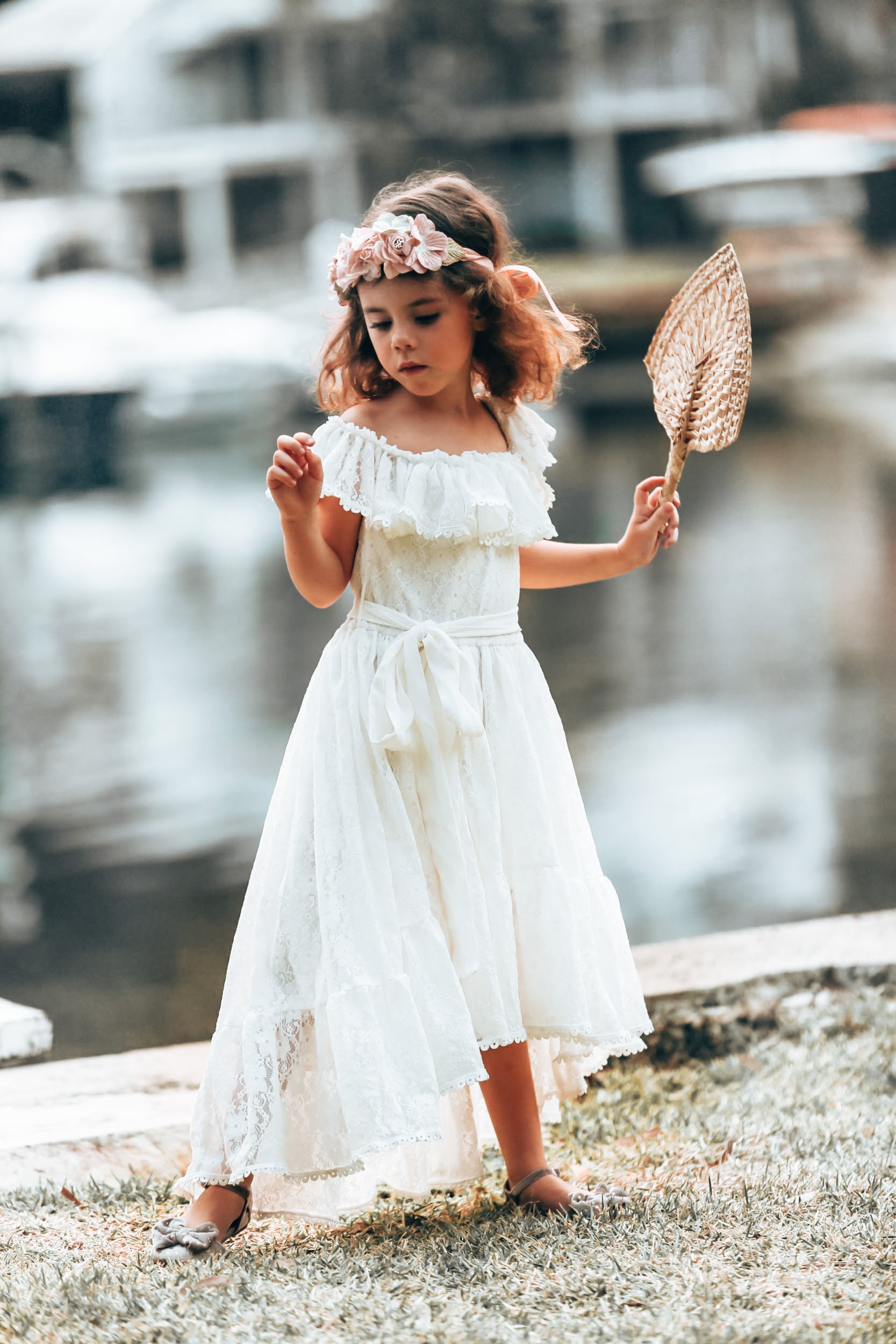 Flower Girl Dress / Special Occasion Dress for Girls, with Ruffle Slee –  The Little Kitten Boutique