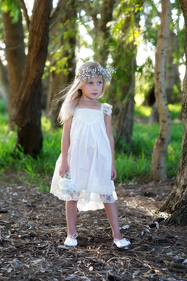 SECOND - French Vanilla Dress Ivory/Off White Lace - Tea Princess